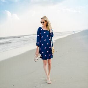 NWT Lilly Pulitzer Ocean Ridge Resort Navy Blue Pink Elephant Half Drop Print